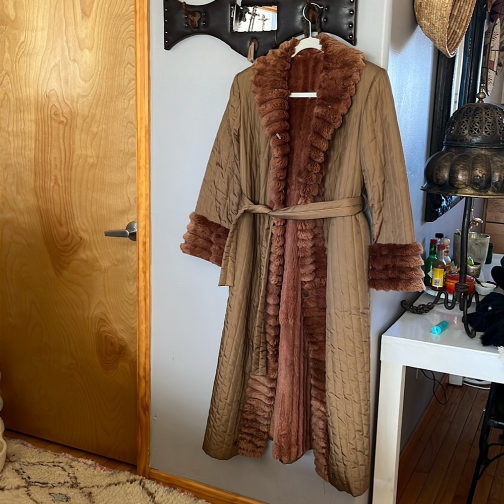 Vintage fur quilted jacket